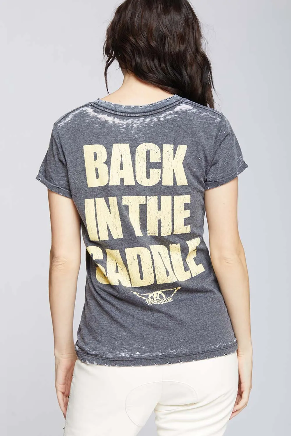 Aerosmith Back in the Saddle Tee in Black - Recycled Karma