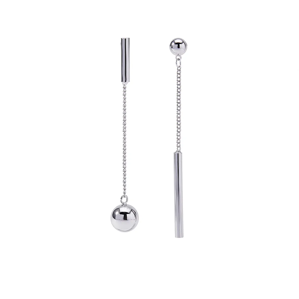 Asymmetry Glide Long Chain Earrings