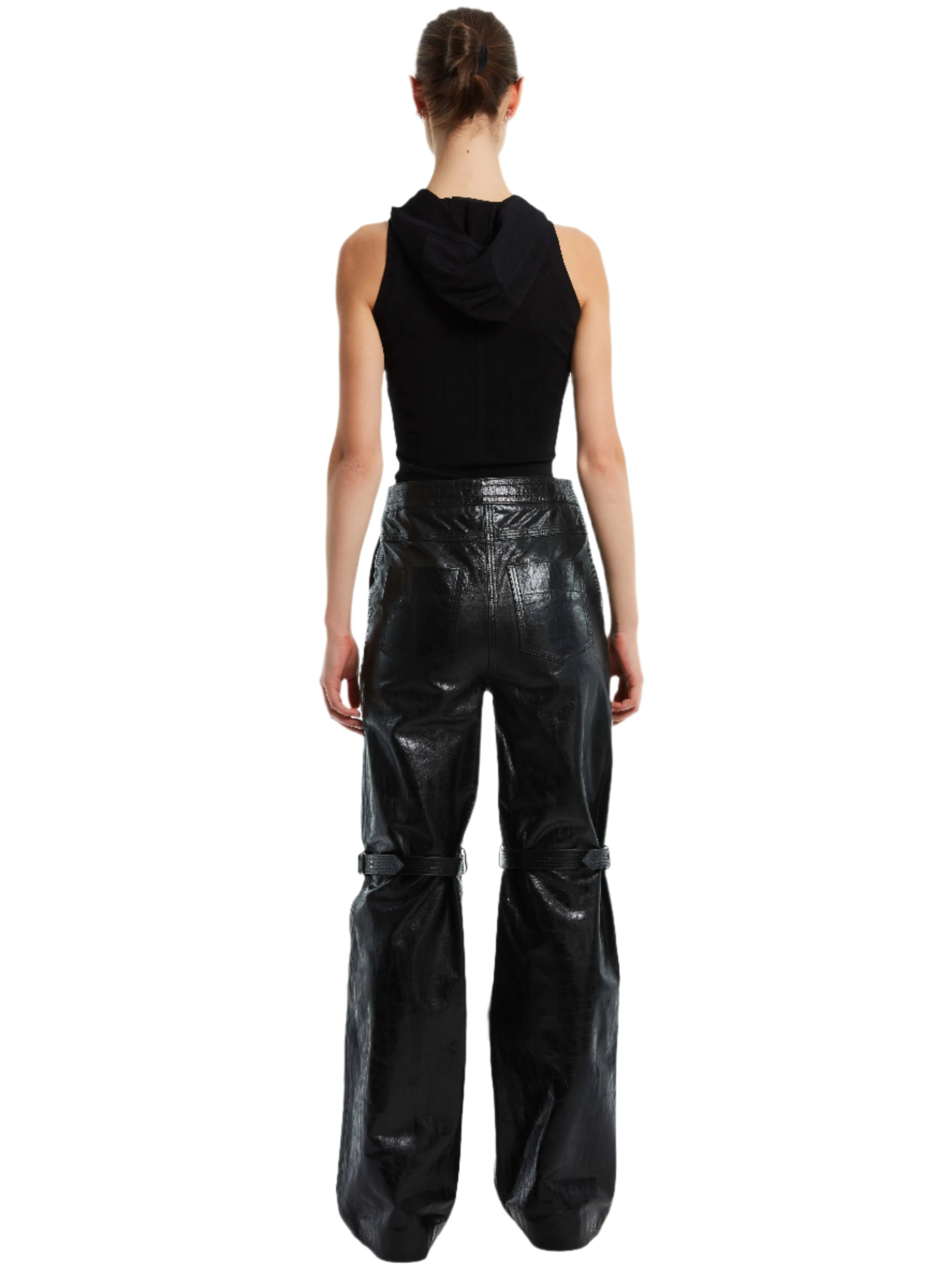 BELTED LEATHER PANT
