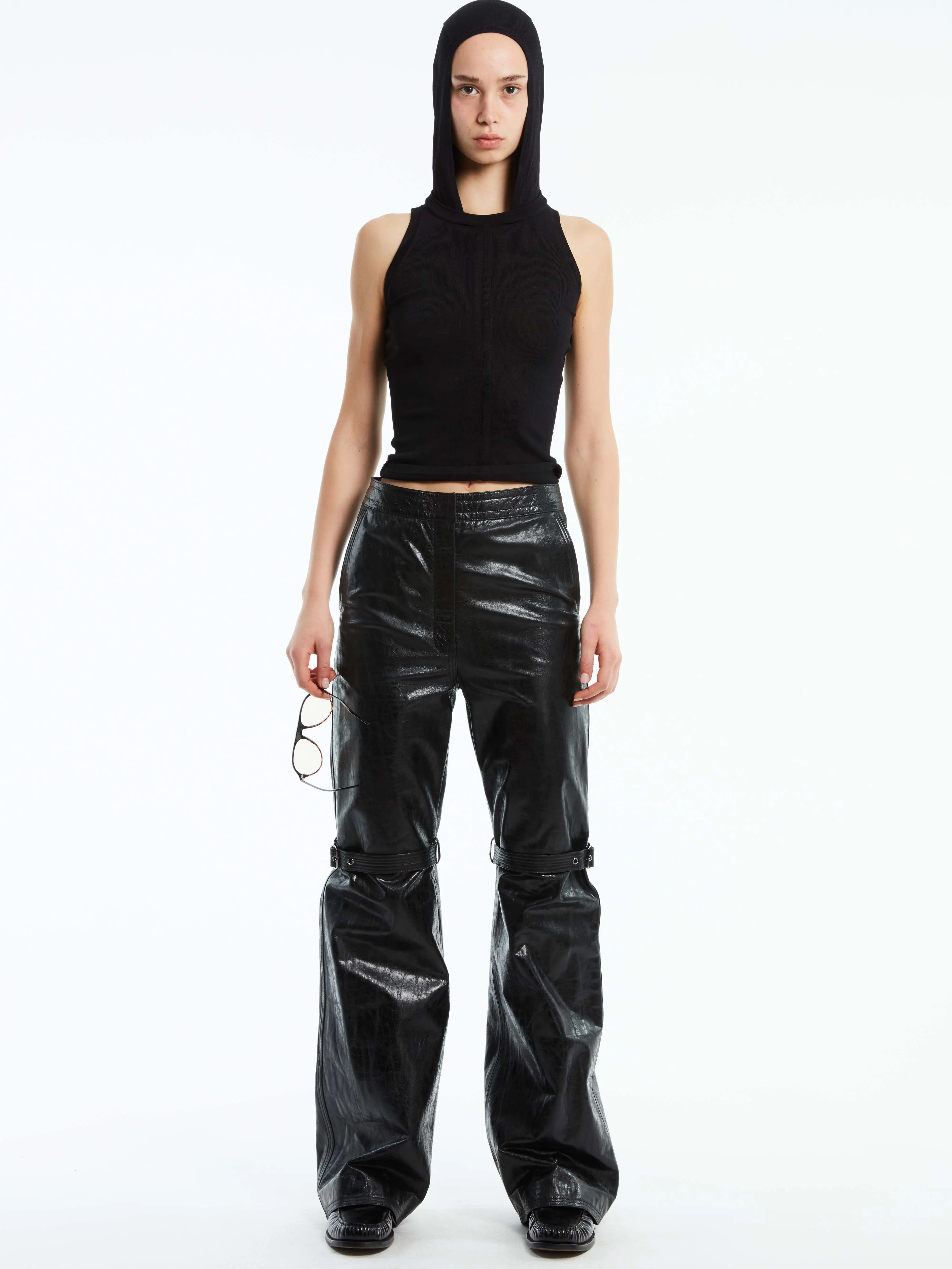 BELTED LEATHER PANT