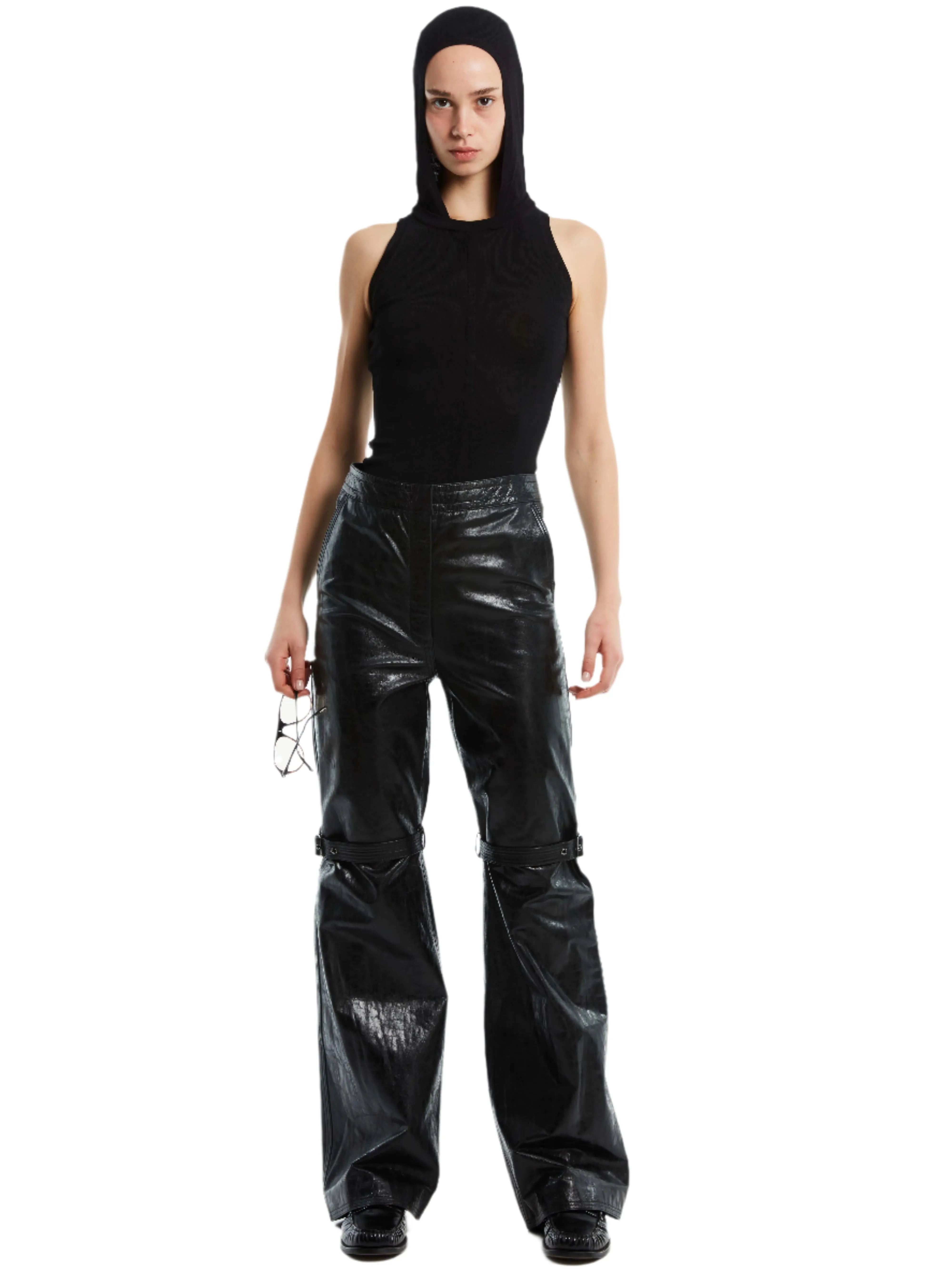 BELTED LEATHER PANT