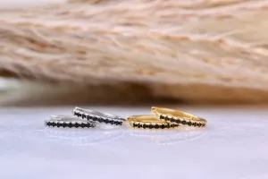 Black CZ Huggies