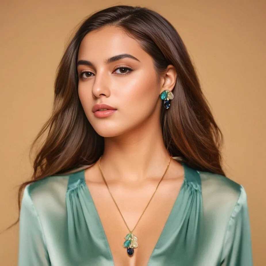 Blue Tide Pendant Set - Blue - Edgy Collection