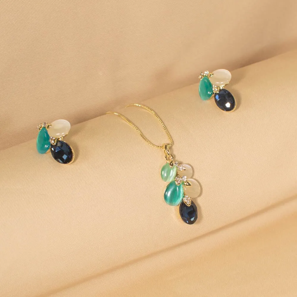 Blue Tide Pendant Set - Blue - Edgy Collection