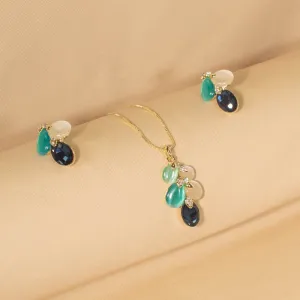 Blue Tide Pendant Set - Blue - Edgy Collection