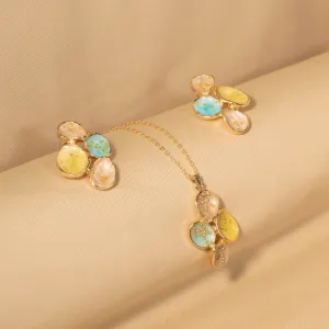 Bubbles Pendant Set - Aqua Yellow - Edgy Collection