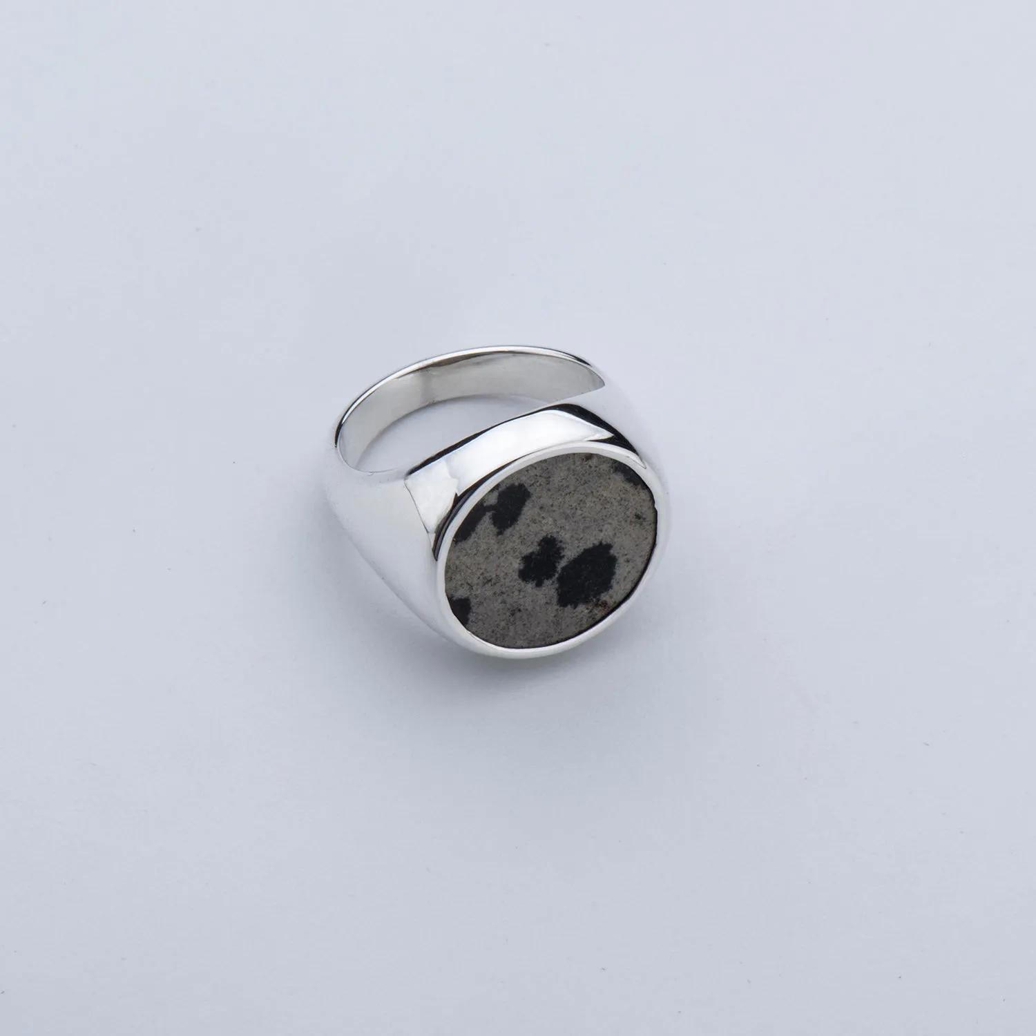 Dalmatian Jasper Pinky Ring
