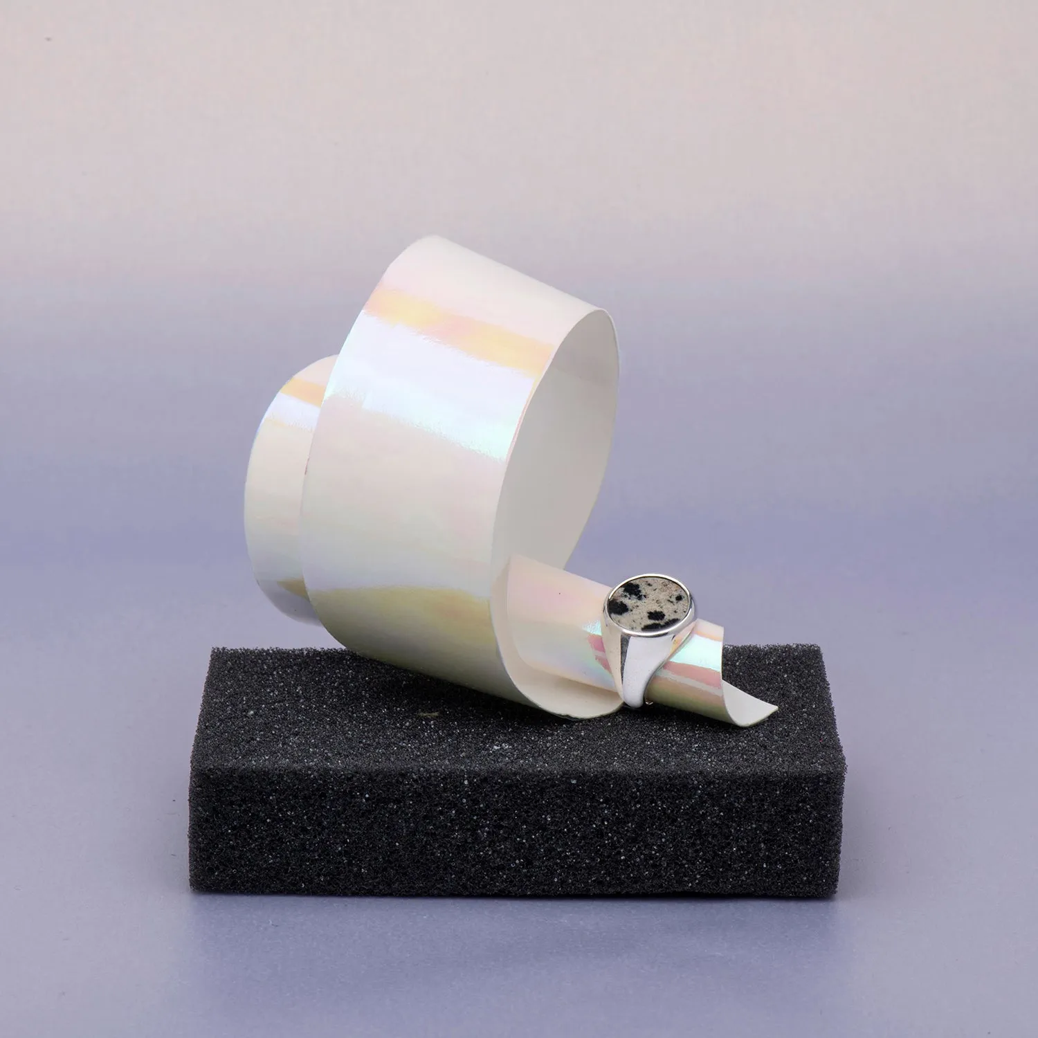 Dalmatian Jasper Pinky Ring