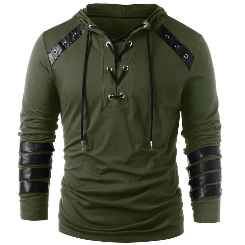 Men's Gothic Lace-Up Sweater: Edgy Style & Comfort