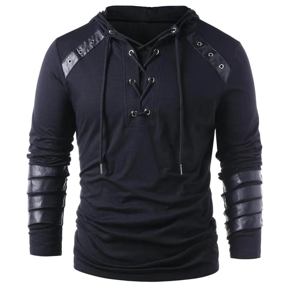 Men's Gothic Lace-Up Sweater: Edgy Style & Comfort