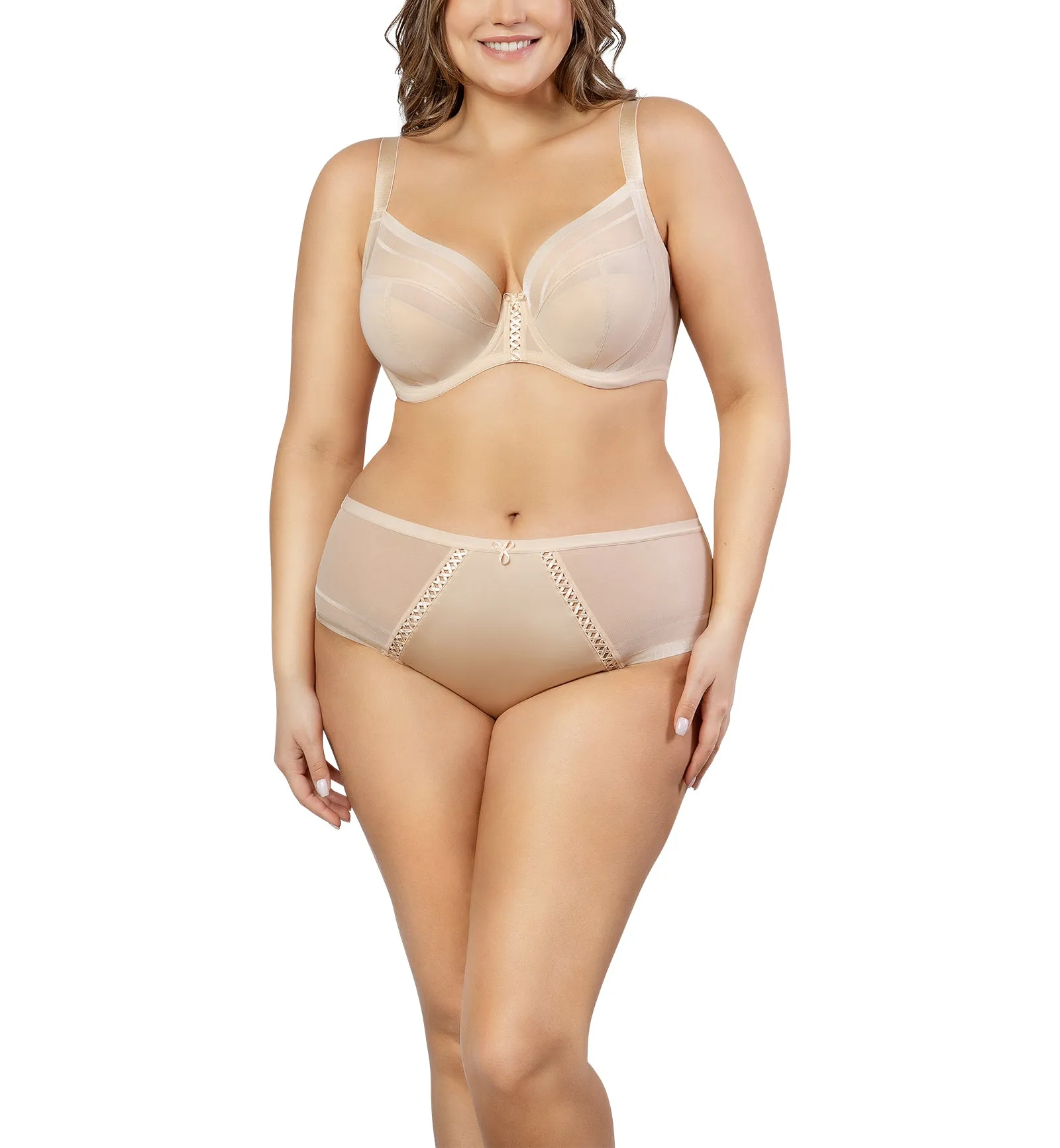 Parfait Shea Sheer Unlined Plunge Underwire Bra (P6062) - Bare