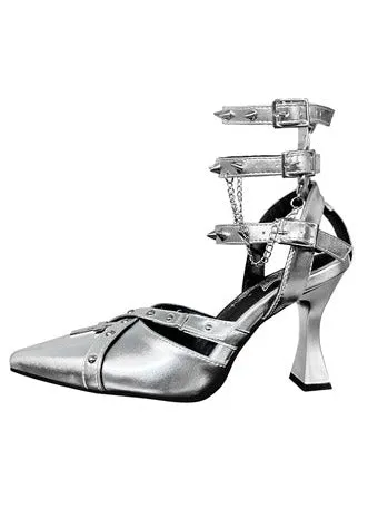 Punk High Toe Heels Gothic Pointed