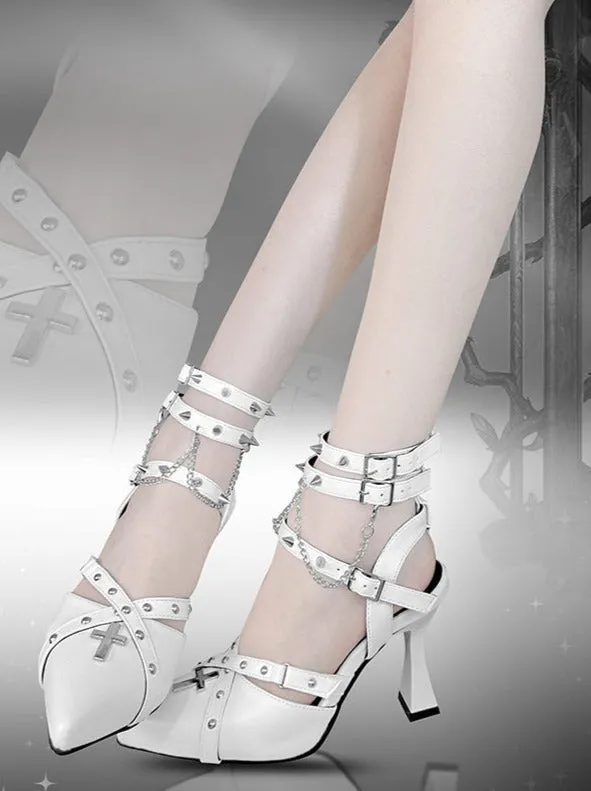 Punk High Toe Heels Gothic Pointed