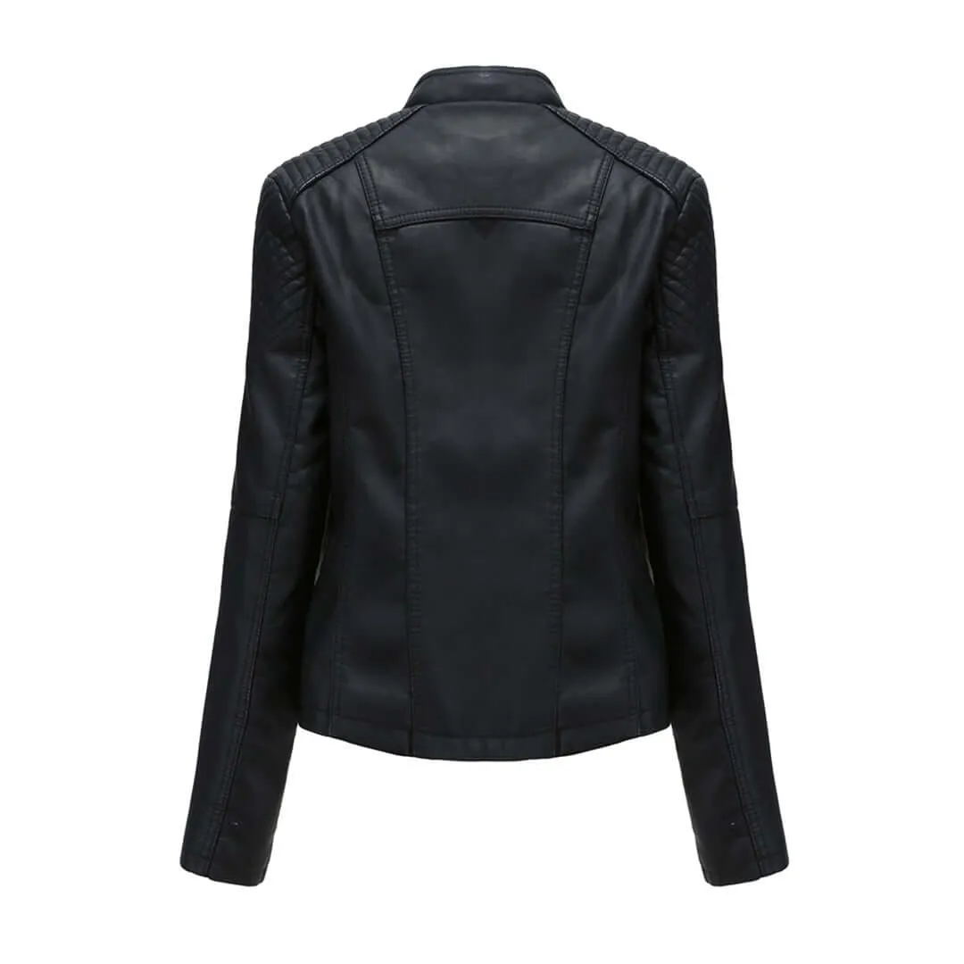 Women's PU Leather Motorcycle Jacket: Edgy Style & Comfort