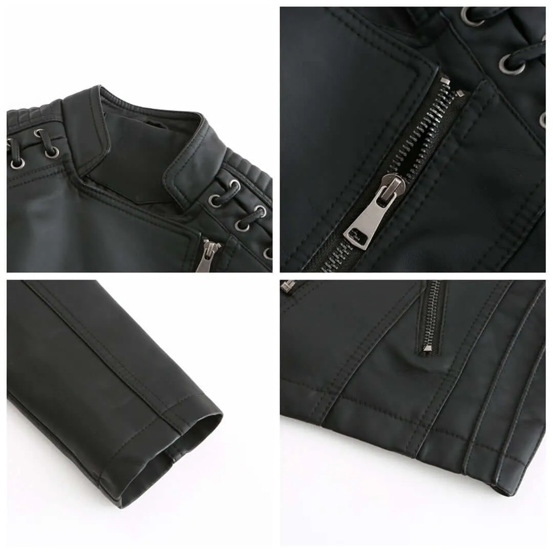 Women's PU Leather Motorcycle Jacket: Edgy Style & Comfort