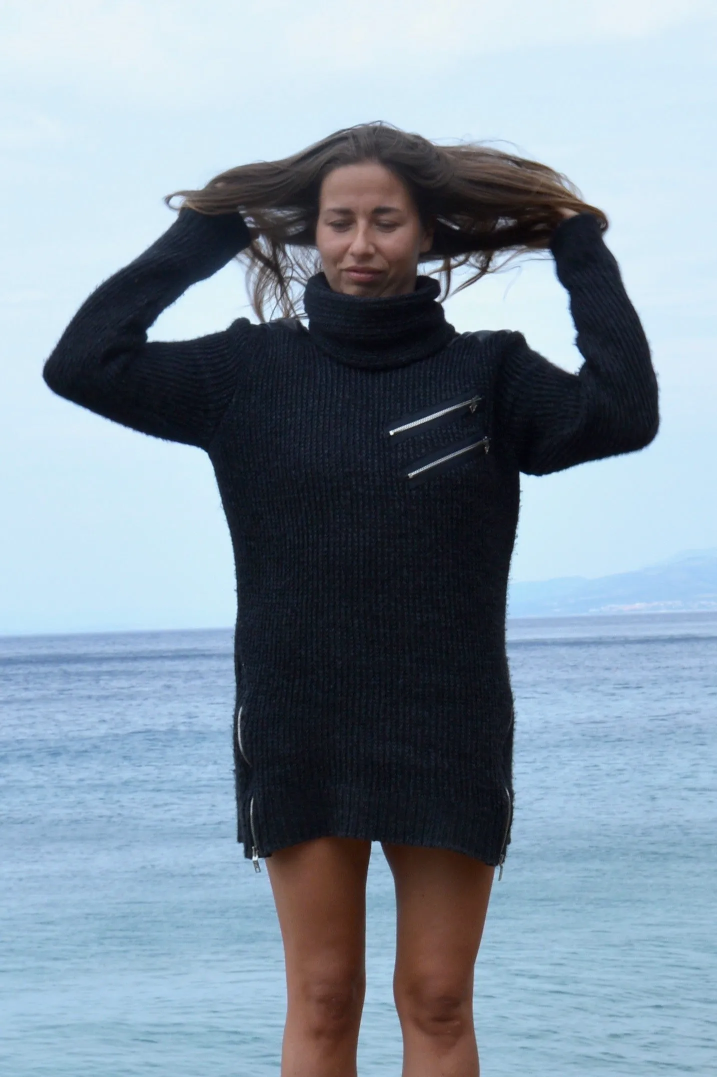 Zip Poloneck Jumper